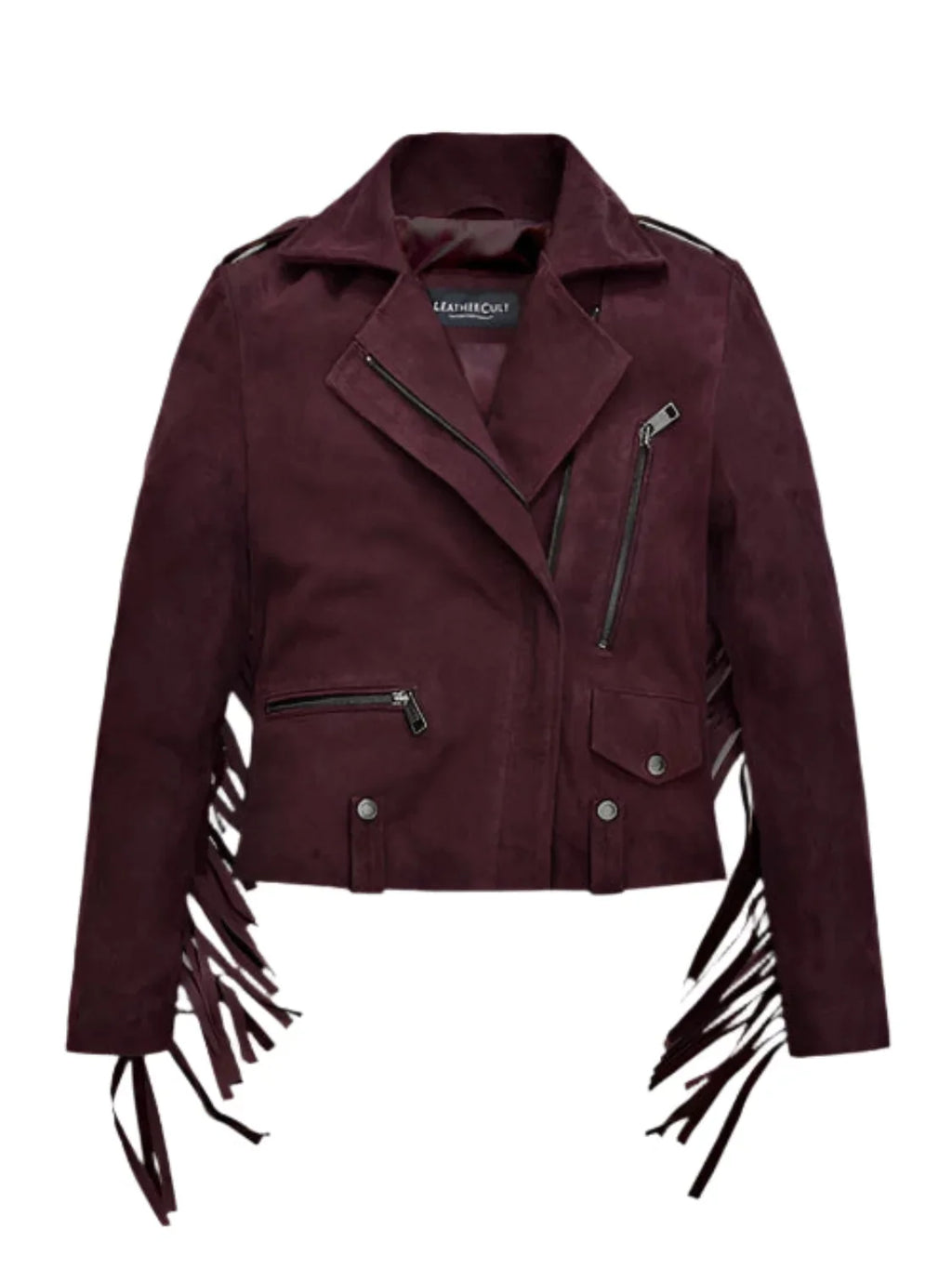 Kendall Jenner Suede Leather Striped Jacket