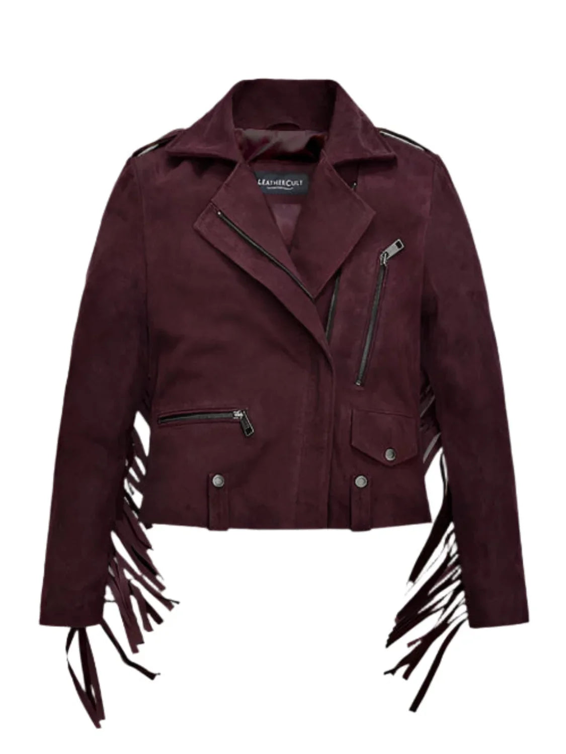 Kendall Jenner Suede Leather Striped Jacket