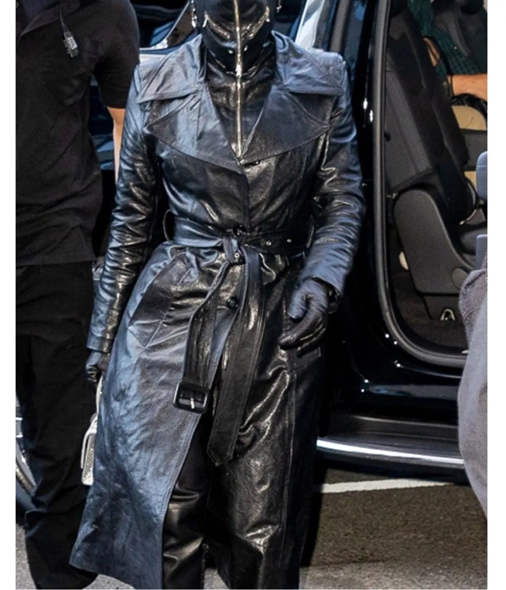 Kim Kardashian Met Gala Halloween Leather Costume Coat