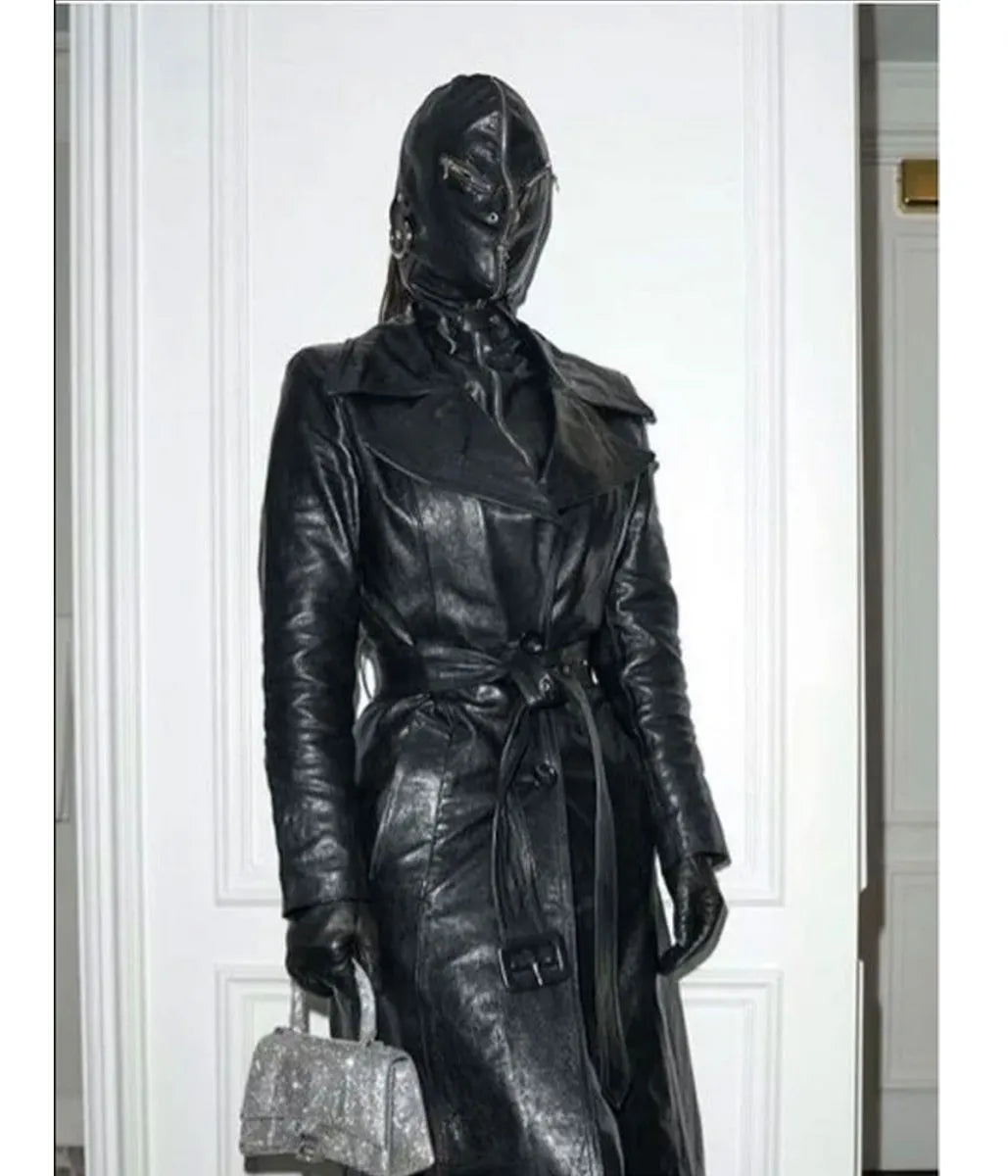 Kim Kardashian Met Gala Halloween Leather Costume Coat