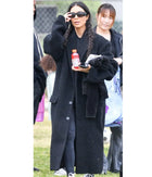 Kim Kardashian Saint’s Soccer Game Black Faux Fur Coat