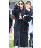 Kim Kardashian Saint’s Soccer Game Black Faux Fur Coat