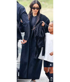 Kim Kardashian Saint’s Soccer Game Black Faux Fur Coat