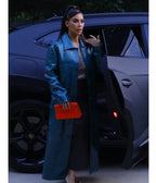 Kim Kardashian Street Wear Blue Coat