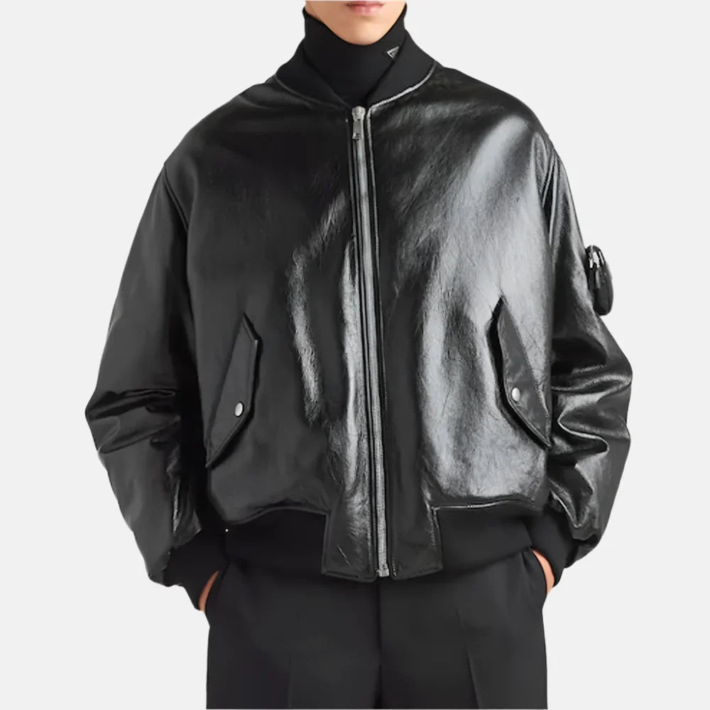 Kim Kardashian The Kardashians Leather Bomber Jacket