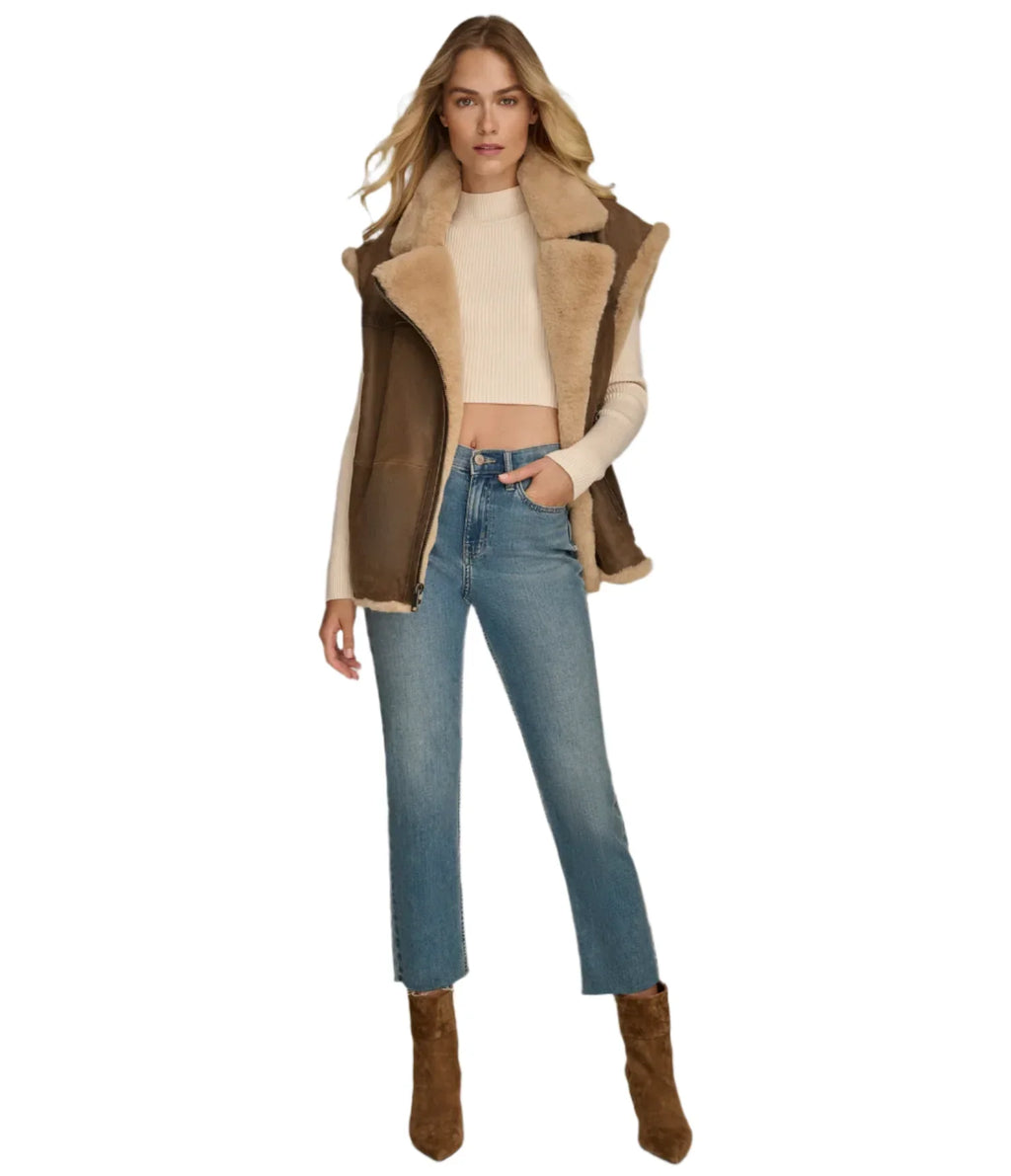 Kinsley Faux Shearling Leather Vest