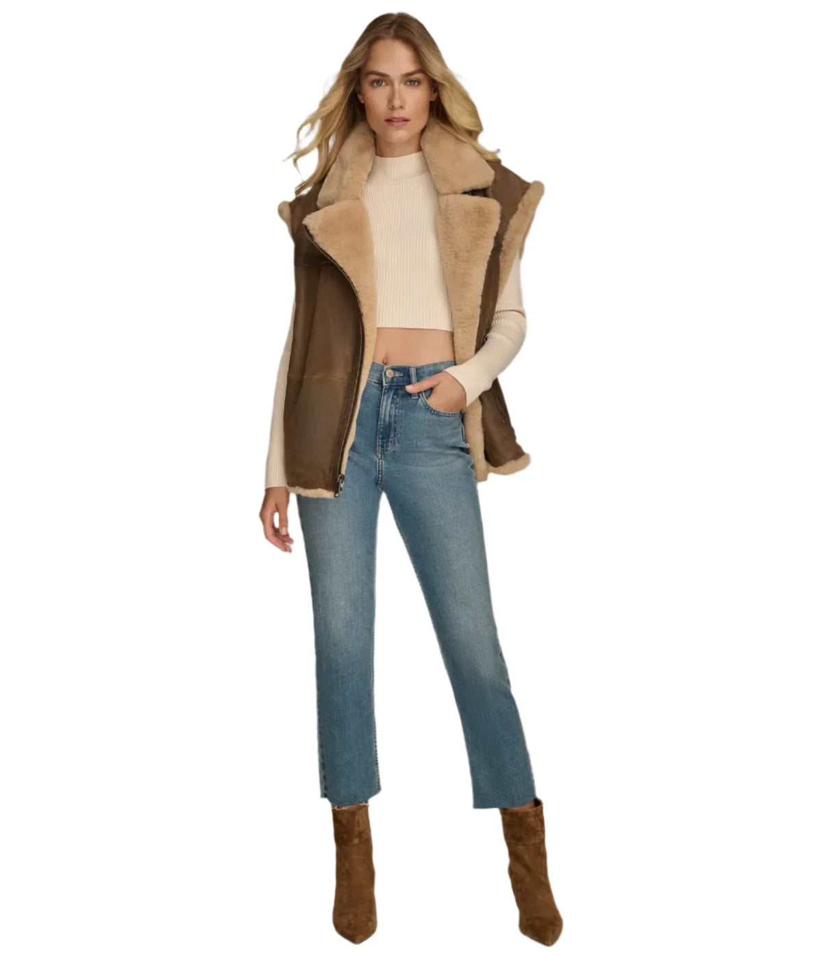 Kinsley Faux Shearling Leather Vest