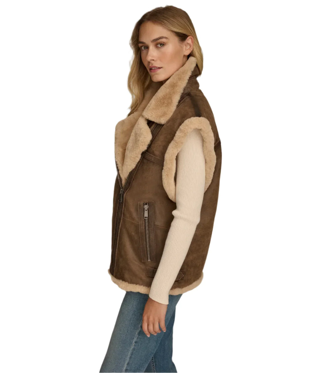 Kinsley Faux Shearling Leather Vest