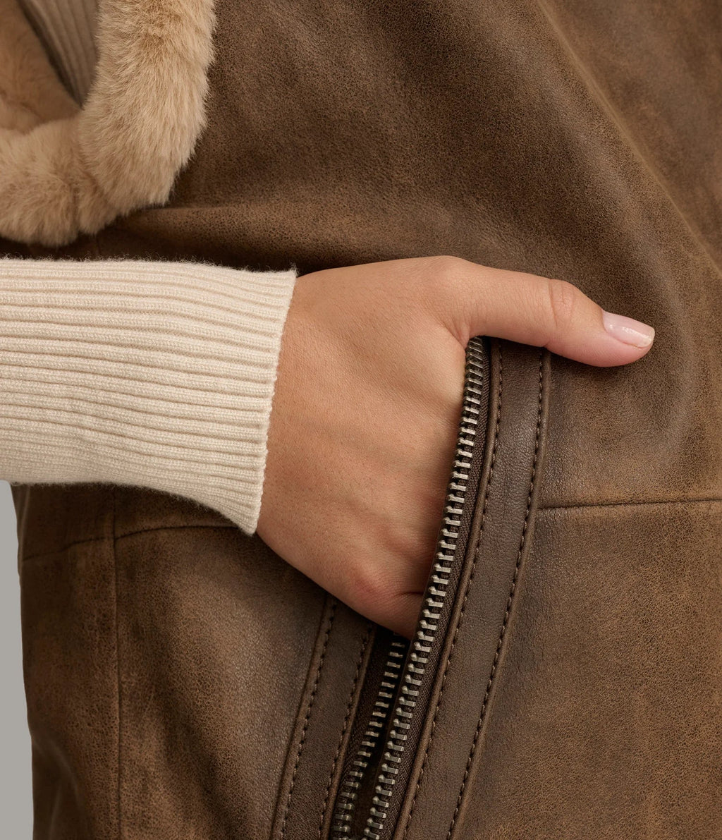 Kinsley Faux Shearling Leather Vest