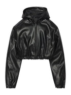 Kylie Jenner Cropped Black Leather Jacket