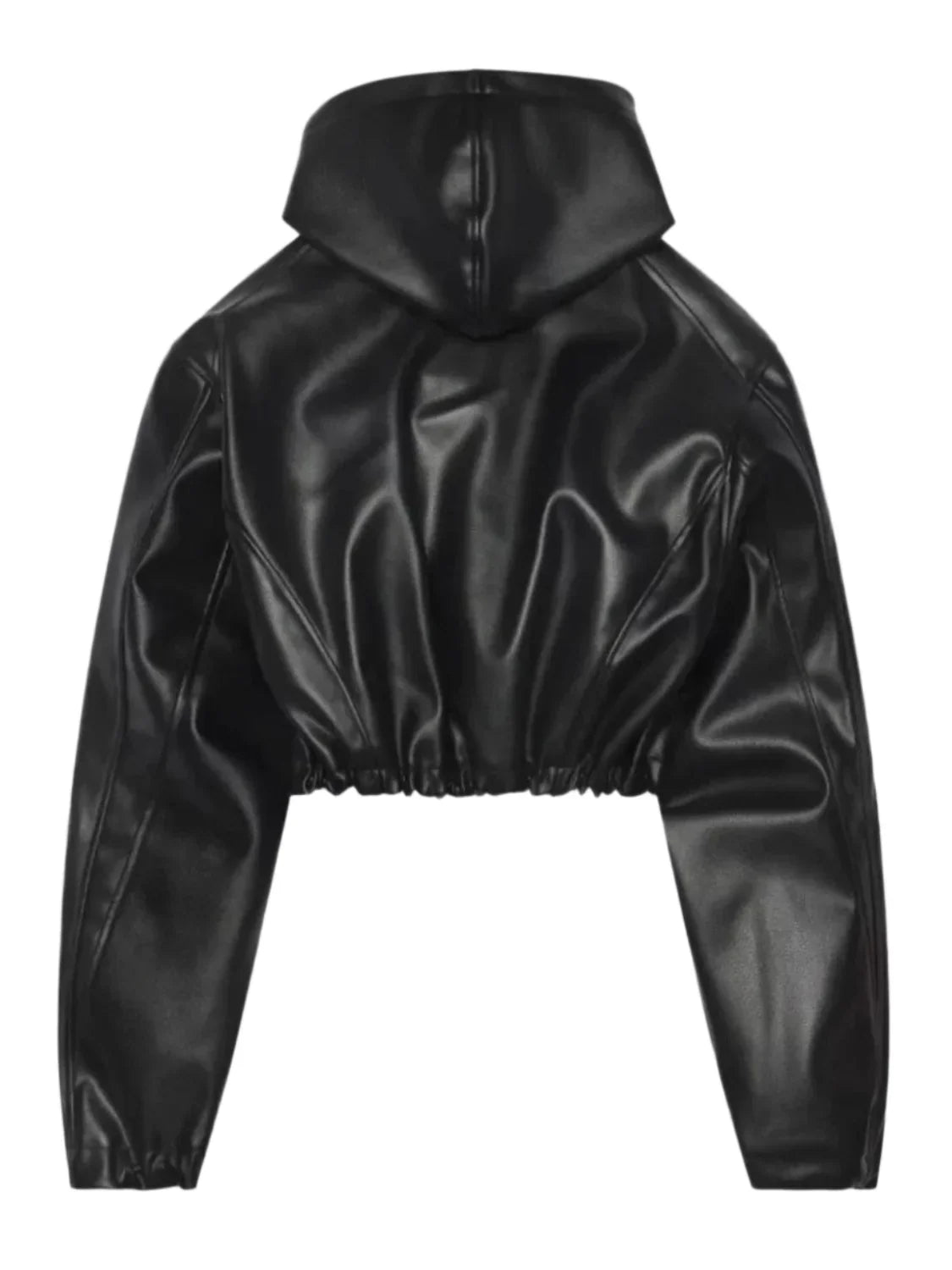 Kylie Jenner Cropped Black Leather Jacket