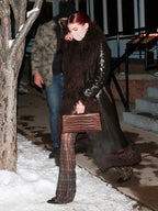 Kylie Jenner Dark Brown Shearling Coat