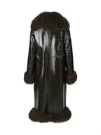 Kylie Jenner Dark Brown Shearling Coat