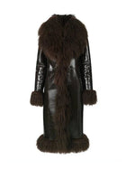 Kylie Jenner Dark Brown Shearling Coat