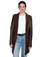 LA 2026 Shailene Woodley Brown Leather Coat