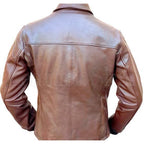 Leather Skin Men Brown Classic Biker Motorcycle Genuine Leather Jacket