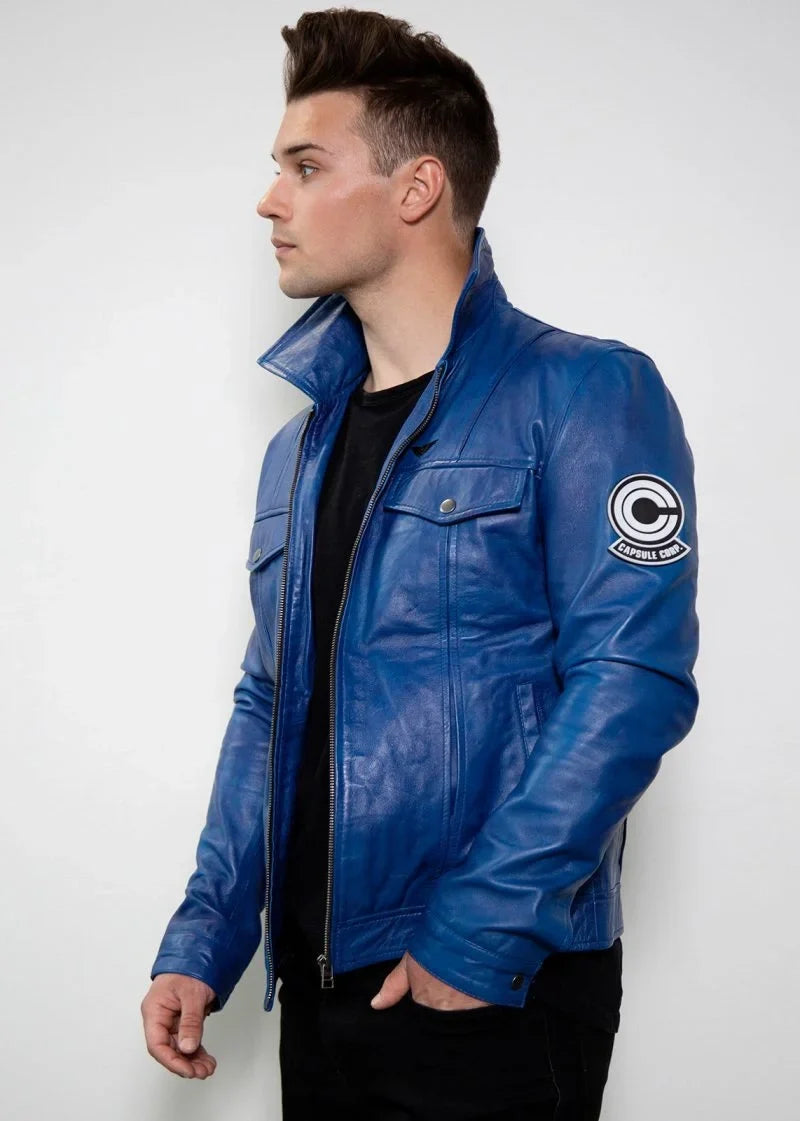 Dragon Ball Z Blue Future Trunks Leather Jacket