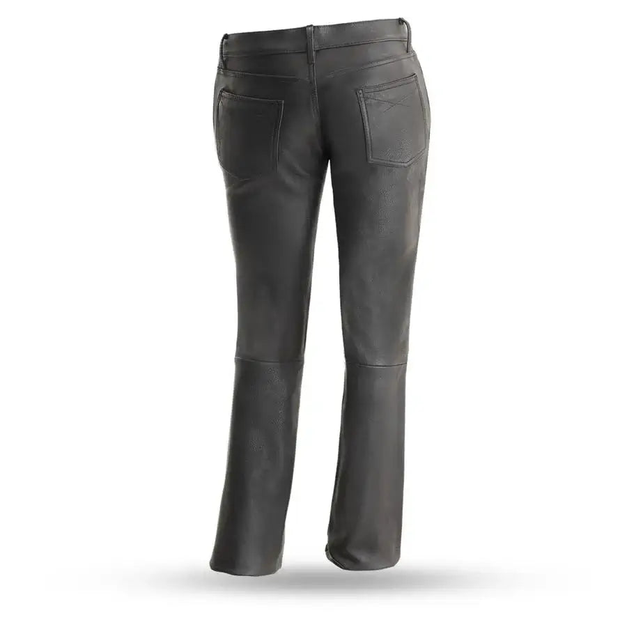 Ladies Motorcycle Leather Pants Back Side View