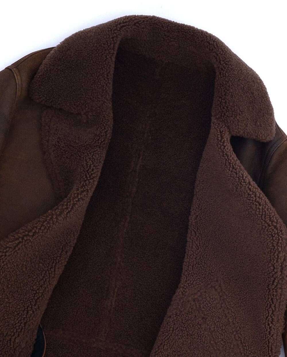 Lambskin Shearling Rancher Biker Jacket Brown