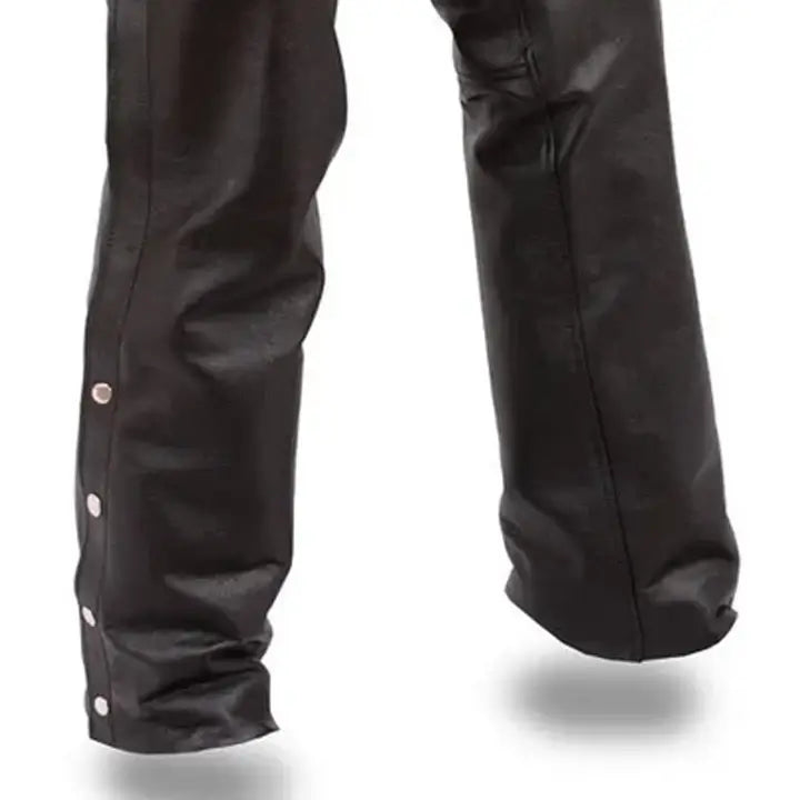 Leather Biker Chaps for Women Buttom Side View