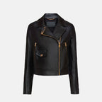 Women's Black Leather Biker Jacket