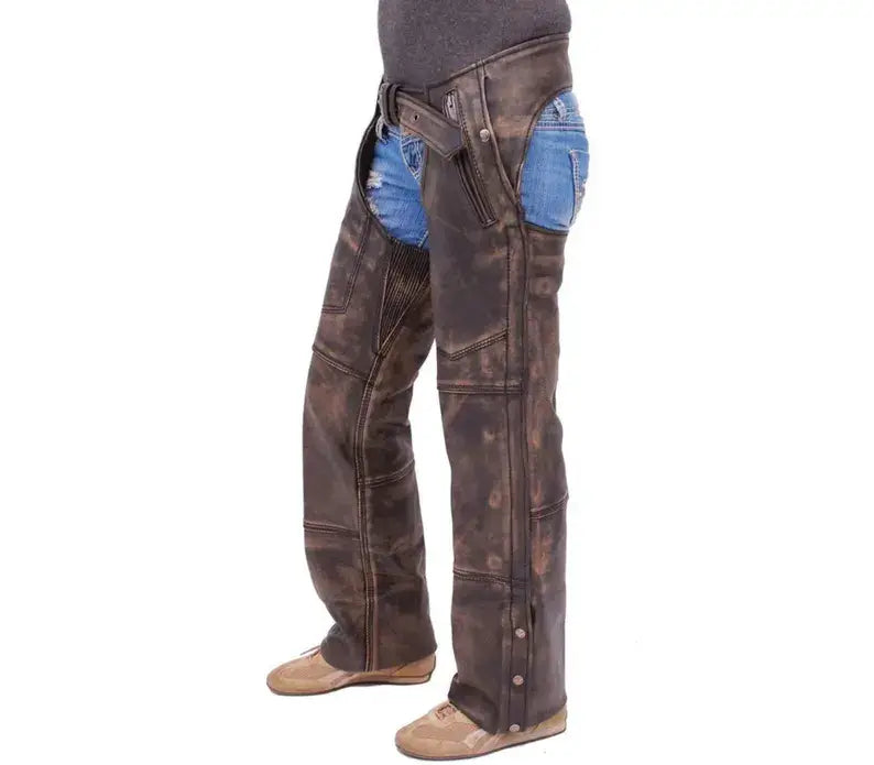 Men’s Leather Motorcycle Chaps