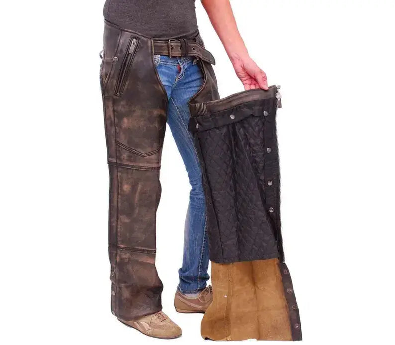 Men’s Leather Motorcycle Chaps