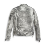 Moto Fashion Storm Grey Biker Leather Motorcycle Jacket
