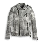 Moto Fashion Storm Grey Biker Leather Motorcycle Jacket