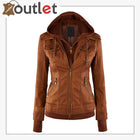 Leather Moto Biker Fashion Jacket For Women