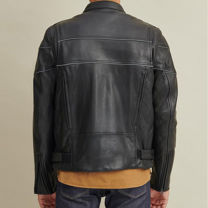 Mens Black Leather Rider Jacket with Thinsulate™ Lining