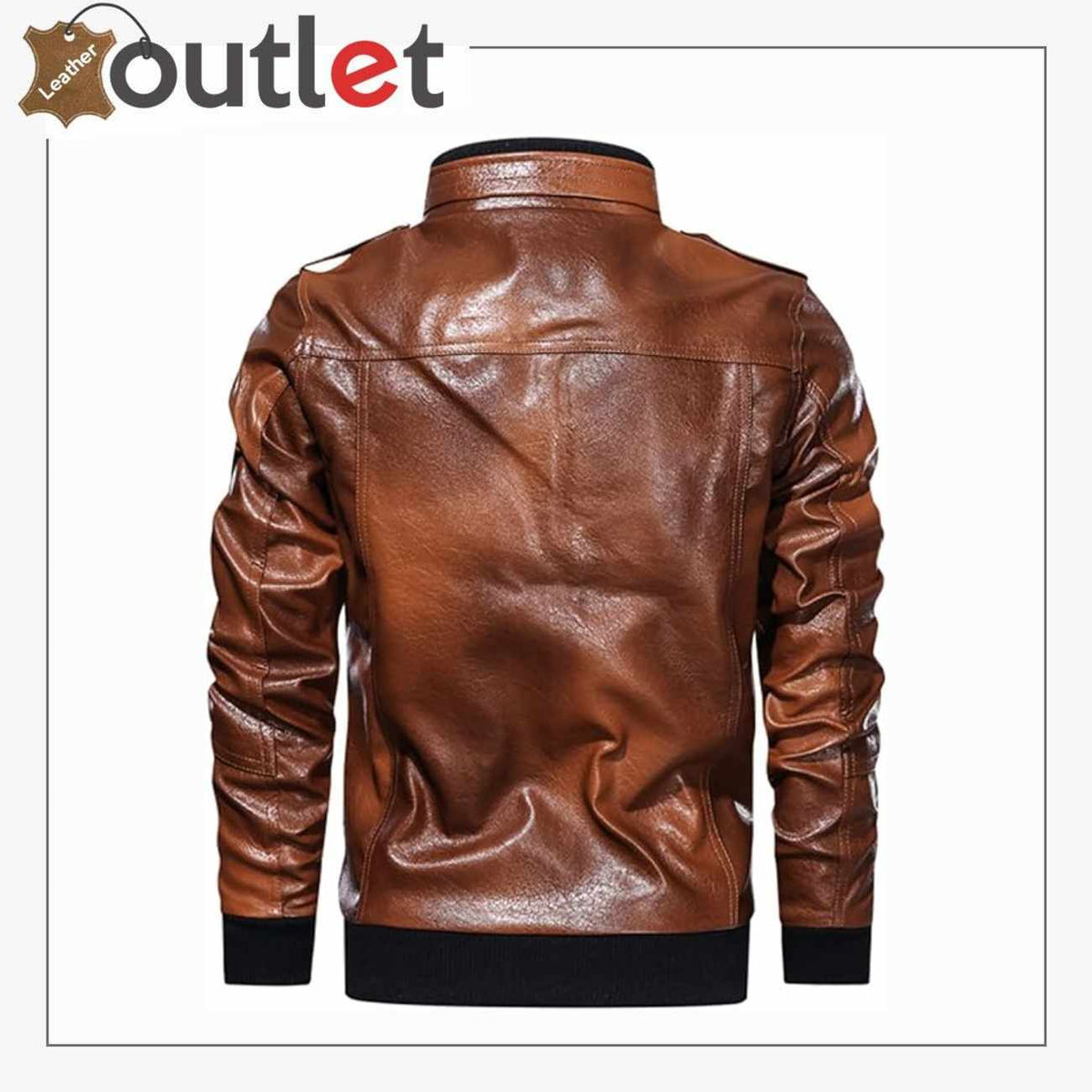 Leather Bomber Jacket Mens Brown