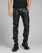 Leather Exotica Black Leather Biker Pants - Bold Motorcycle Style