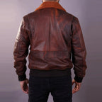 New Men's Brown Flying Aviator A-2 Airforce Leather Bomber Jacket