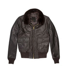 Men Military Airforce Fur Collar G-2 Flight B3 Brown Bomber Leather Jacket