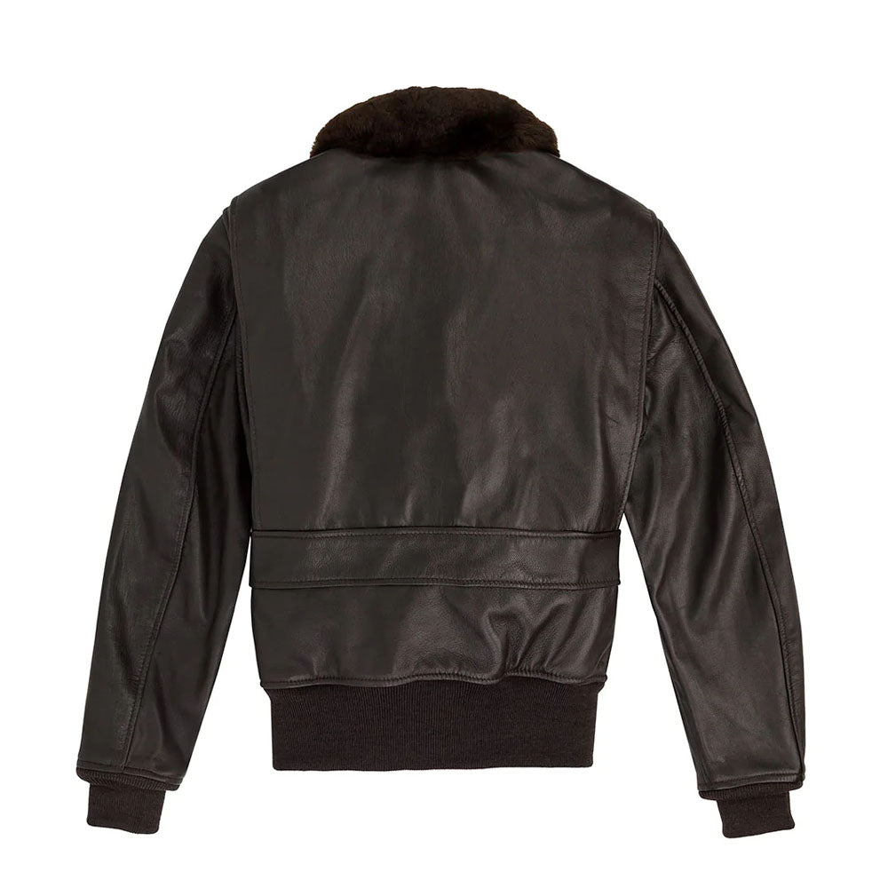 Men Military Airforce Fur Collar G-2 Flight B3 Brown Bomber Leather Jacket