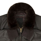 Men Military Airforce Fur Collar G-2 Flight B3 Brown Bomber Leather Jacket