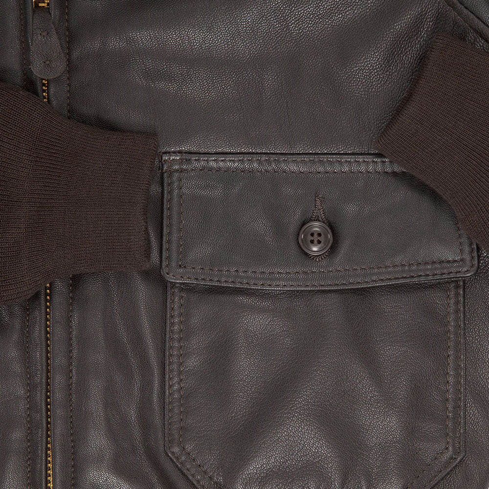 Men Military Airforce Fur Collar G-2 Flight B3 Brown Bomber Leather Jacket