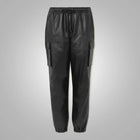 Mens Black Biker Leather Sheepskin Pants