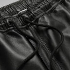 Mens Black Biker Leather Sheepskin Pants