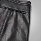 Black Men Real Sheepskin Fashion Leather Biker Pants