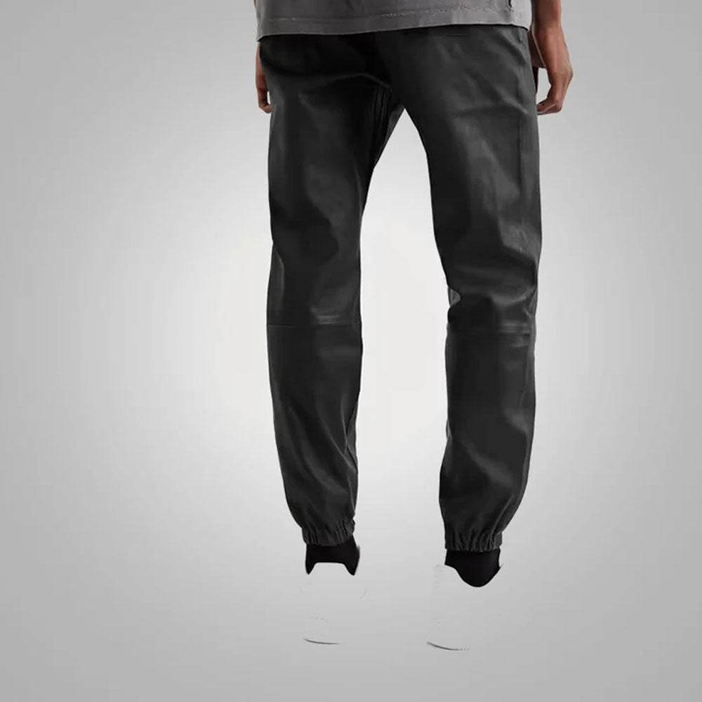 Men's New Style Black Sheepskin Leather Pants