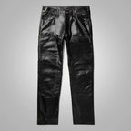 New Black Sheepskin Skinny Leather Pants