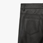 Black Men Real Sheepskin Leather Biker Pants
