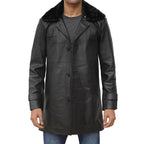 Mens Leather Shearling Coat