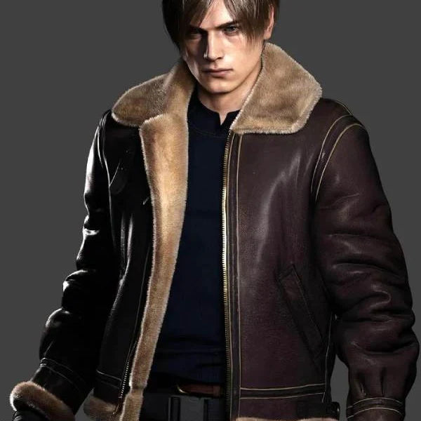 Resident Evil 4 Leon Kennedy Cosplay Leather Jacket
