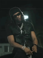 Lil Baby 5AM Black Leather Vest
