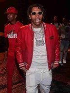 Rapper Lil Baby Leather Sleeves Varsity Jacket