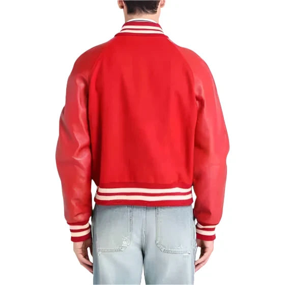 Rapper Lil Baby Leather Sleeves Varsity Jacket