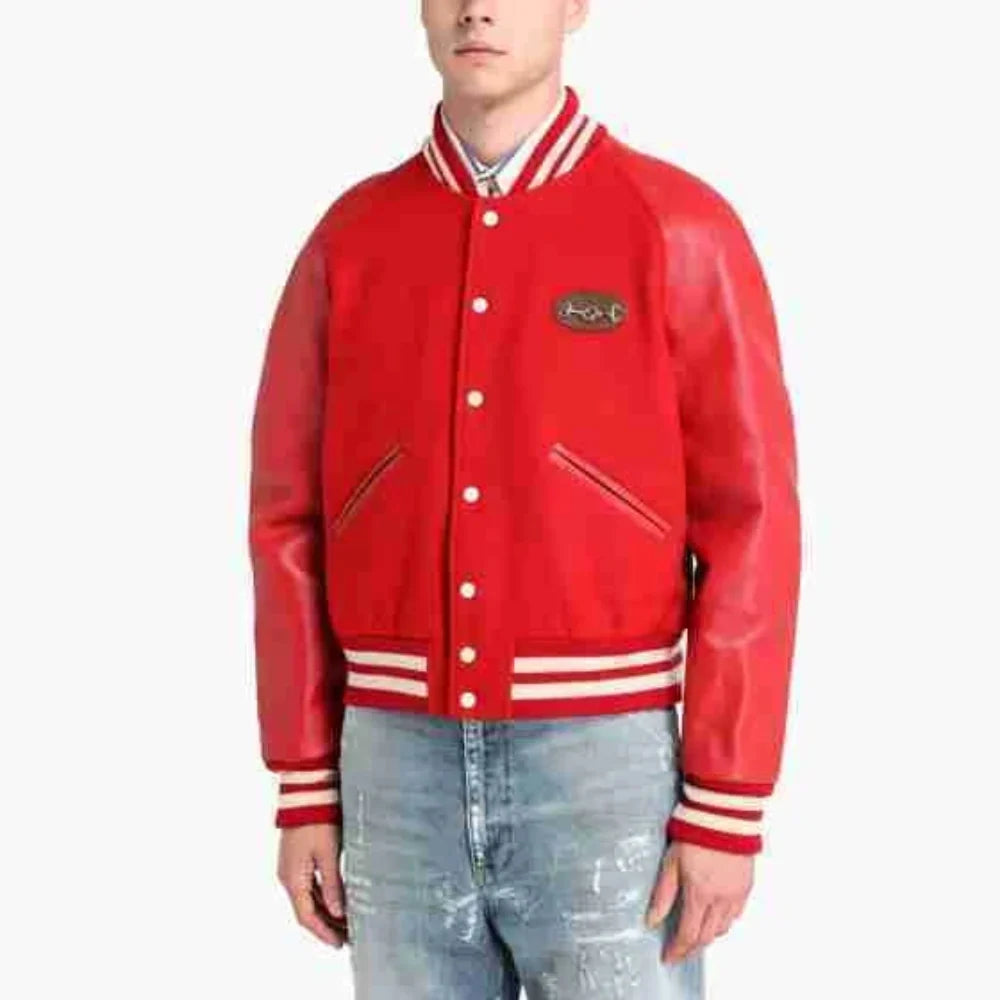 Rapper Lil Baby Leather Sleeves Varsity Jacket